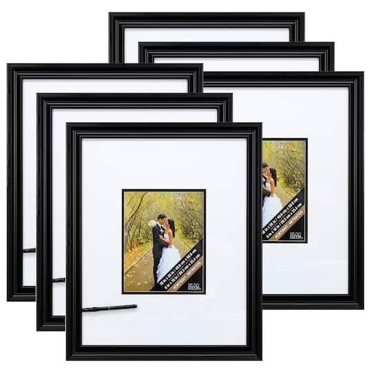 6 Pack: Black 8" x 10" Signature Frame with Mat by Studio Décor®